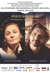 Afis Poeti in dialog, 20 febr. 2020